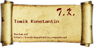 Tomik Konstantin névjegykártya